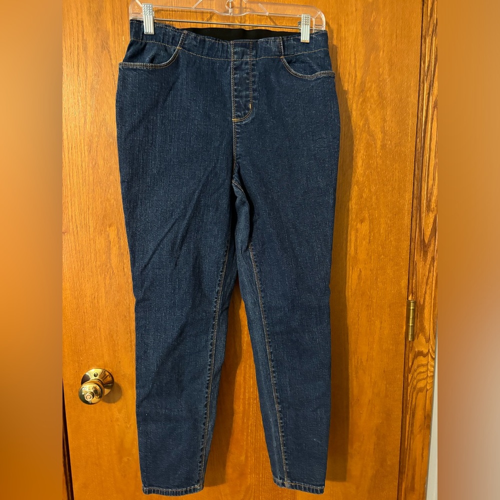 D & Co Dark Blue Petite Stretch Pockets Straight Leg High Rise‎ Comfort Jeans 8P